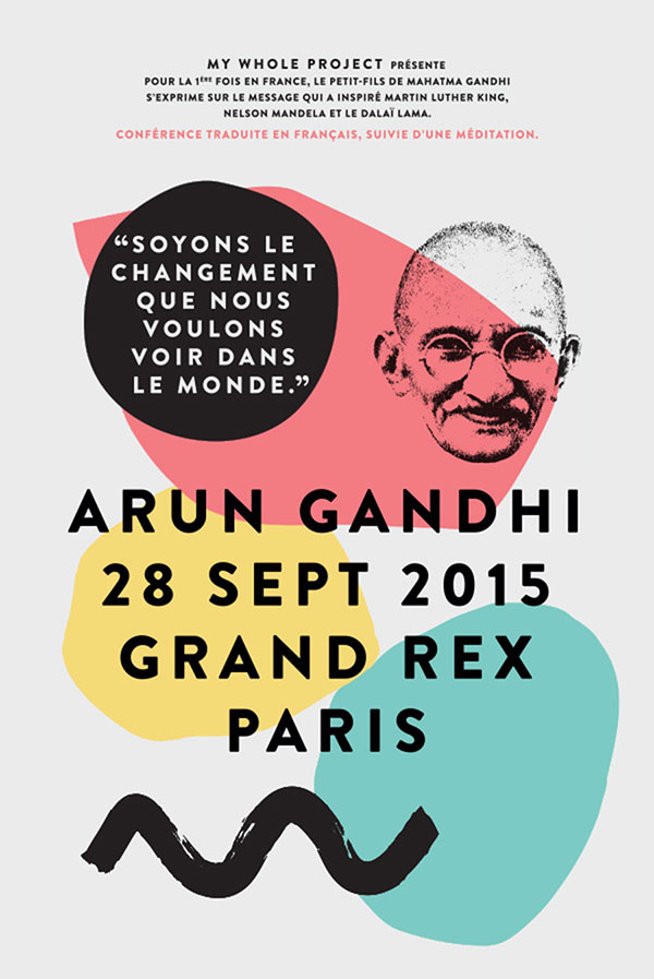 Arun Gandhi au Grand Rex à Paris le 28/09